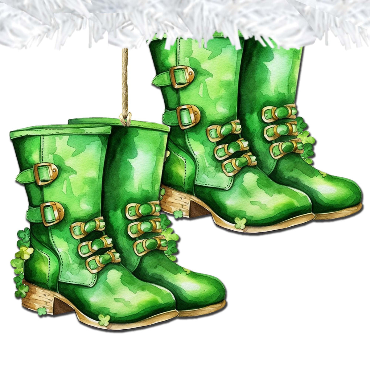 Irish Green Boots Wooden Ornaments by G. DeBrekht Easter Spring Decor - 8652777