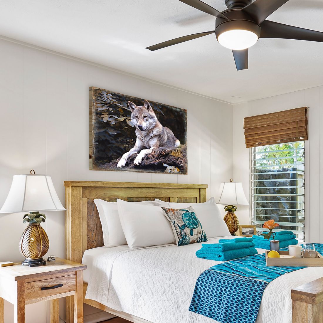 Wolf Art Wooden Wall Art by Nature Wonders - Nature Wildlife Decor  - 95287B