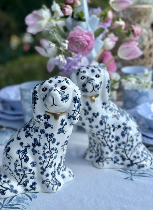 Cherry Blossom Staffordshire Dogs