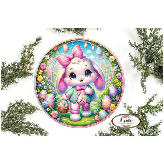 Easter Bunny and Eggs 2D Sign