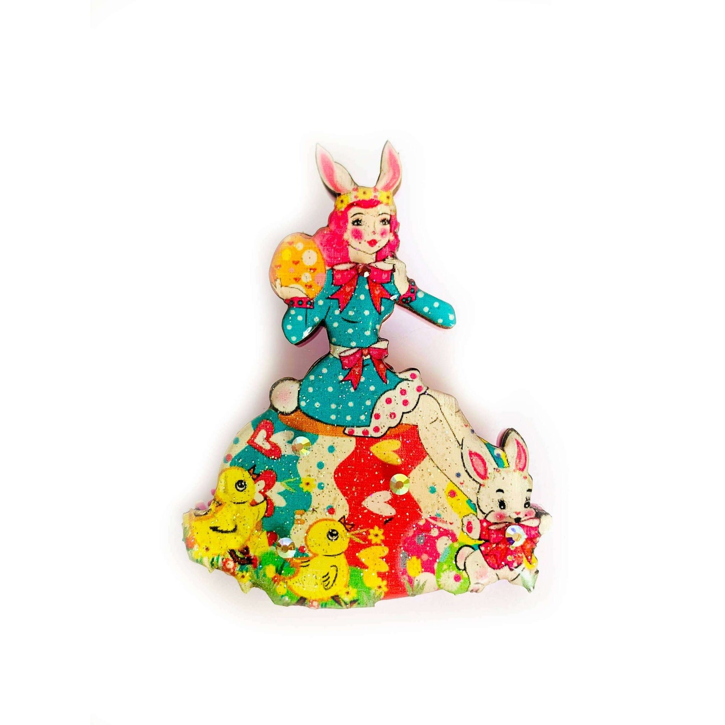 Easter Egg Girl & Friends Brooch