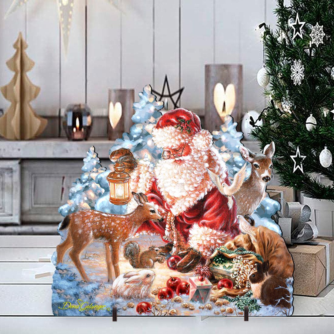 Abundance of Joy Christmas Outdoor Scene by D Gelsinger featuring Santa and Snowman - Christmas Decor 8461044F-0104