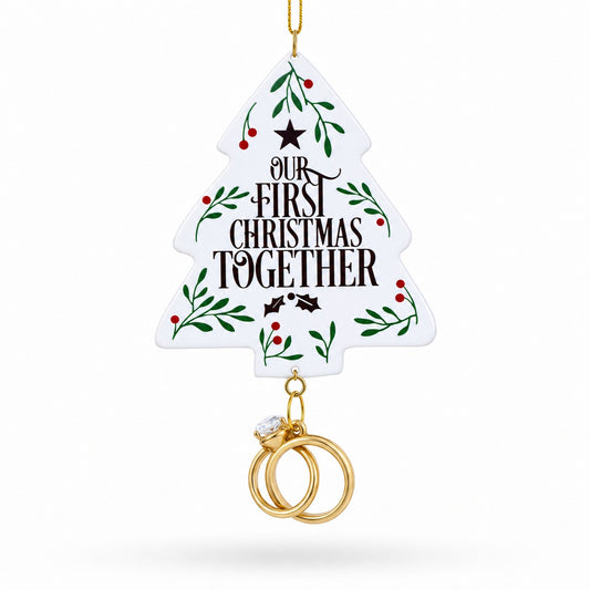Our First Christmas Together Wedding Rings Resin Christmas Ornament