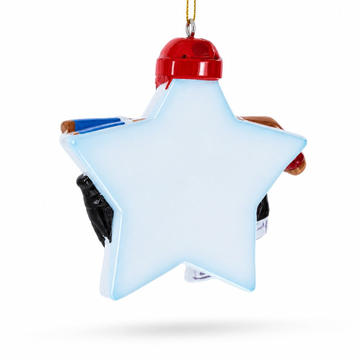 Ice Hockey Star Skates Puck Resin Christmas Ornament