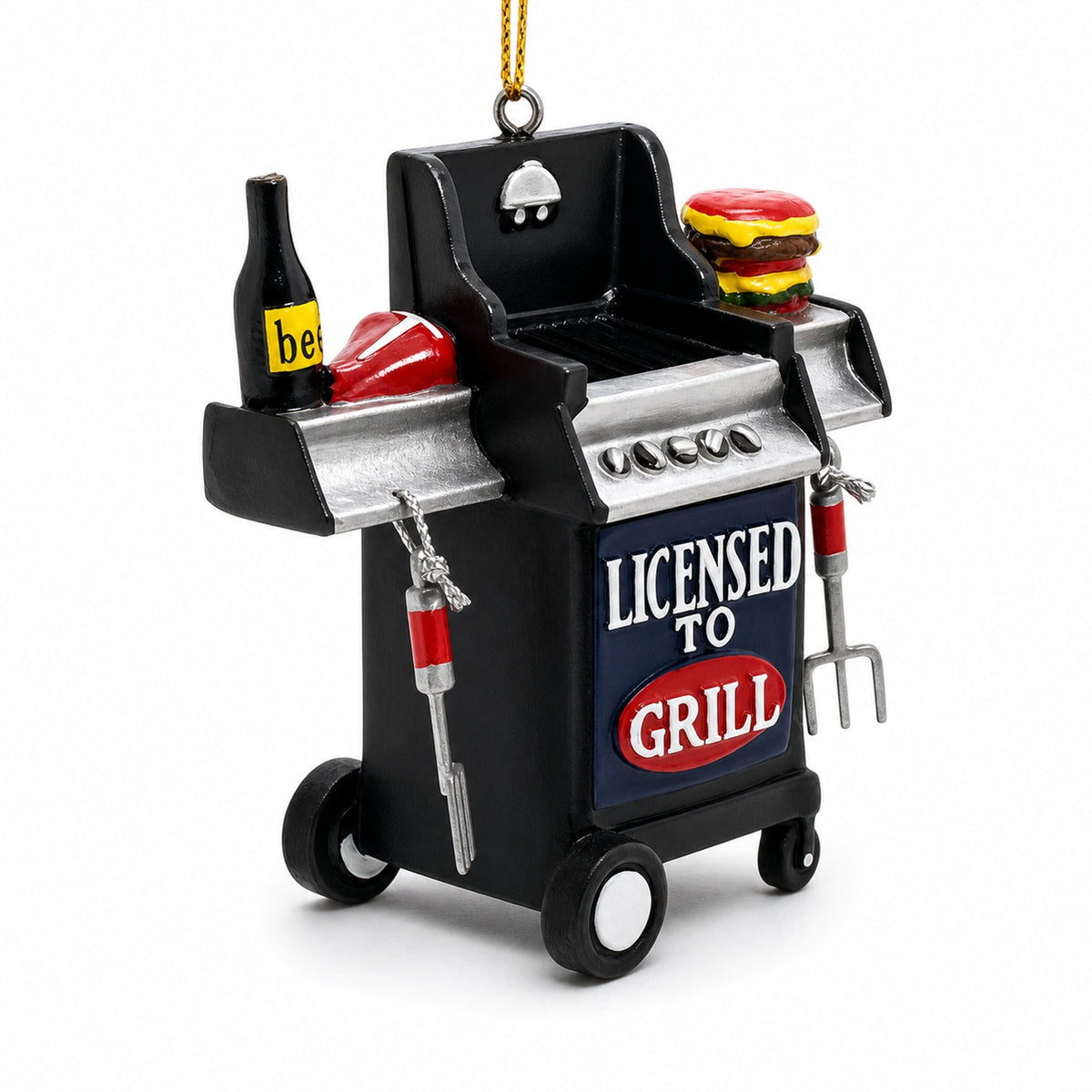 Licensed To Grill BBQ Grill Resin Christmas Ornament