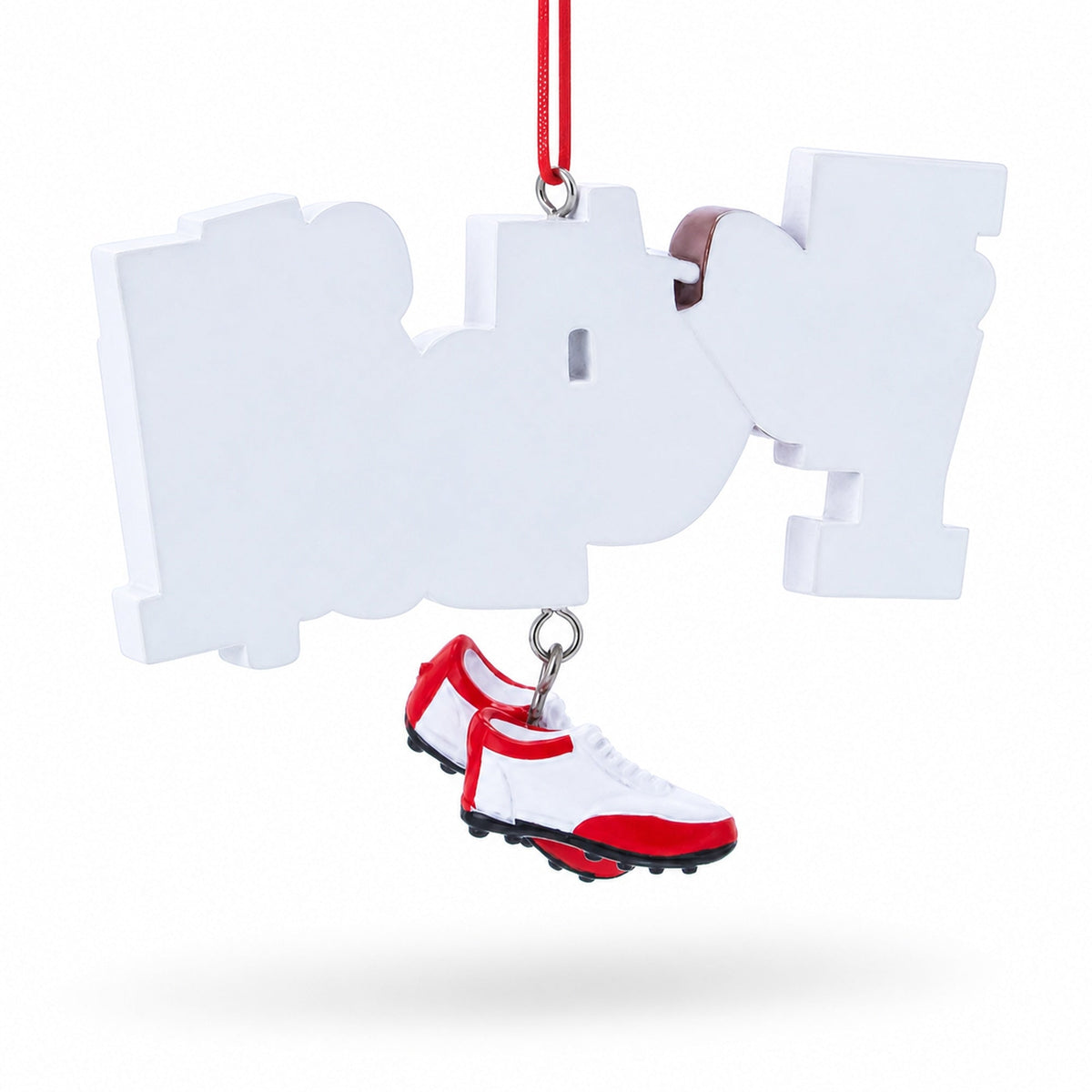 Football Word with Helmet and Cleats Resin Christmas Ornament