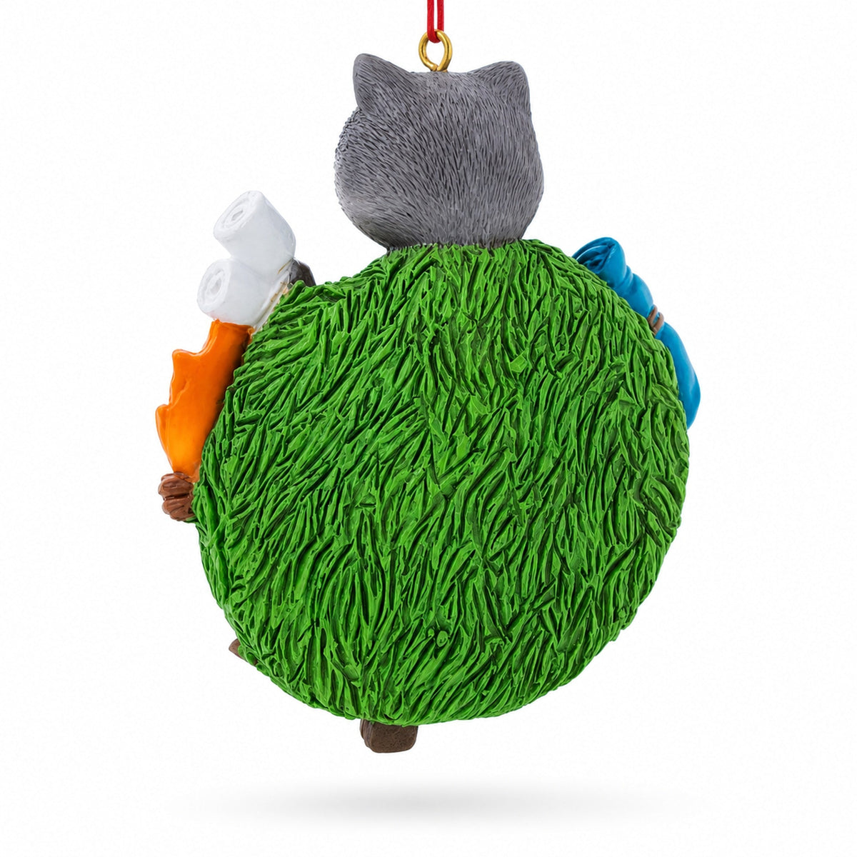 Camping Raccoon Marshmallow Roasting Campfire Resin Christmas Ornament
