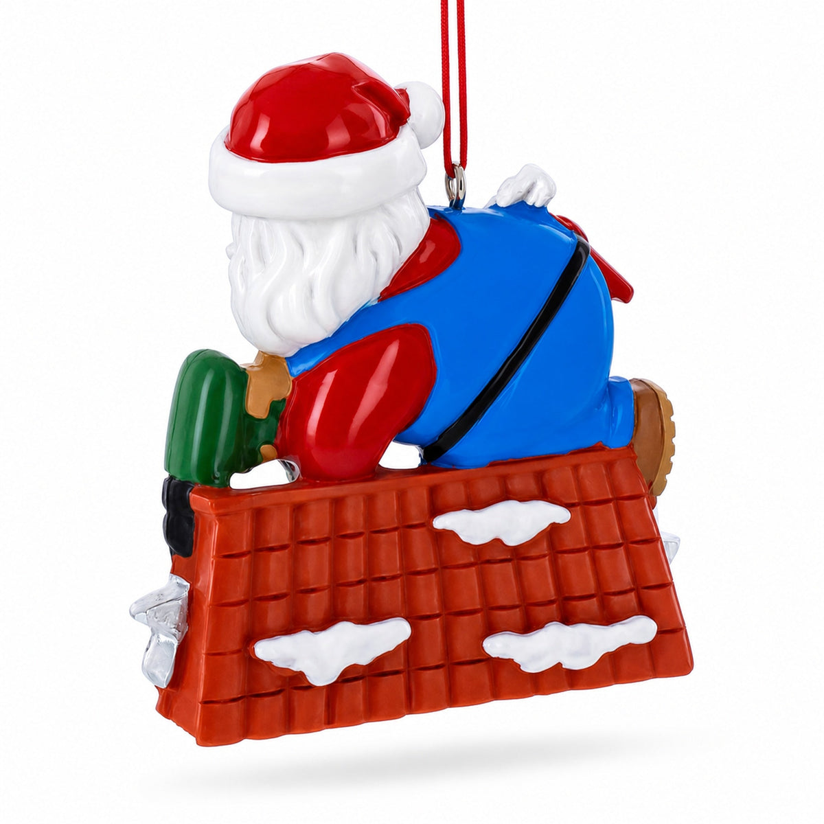 Santa Handyman Roofer Shingle All The Way Resin Christmas Ornament
