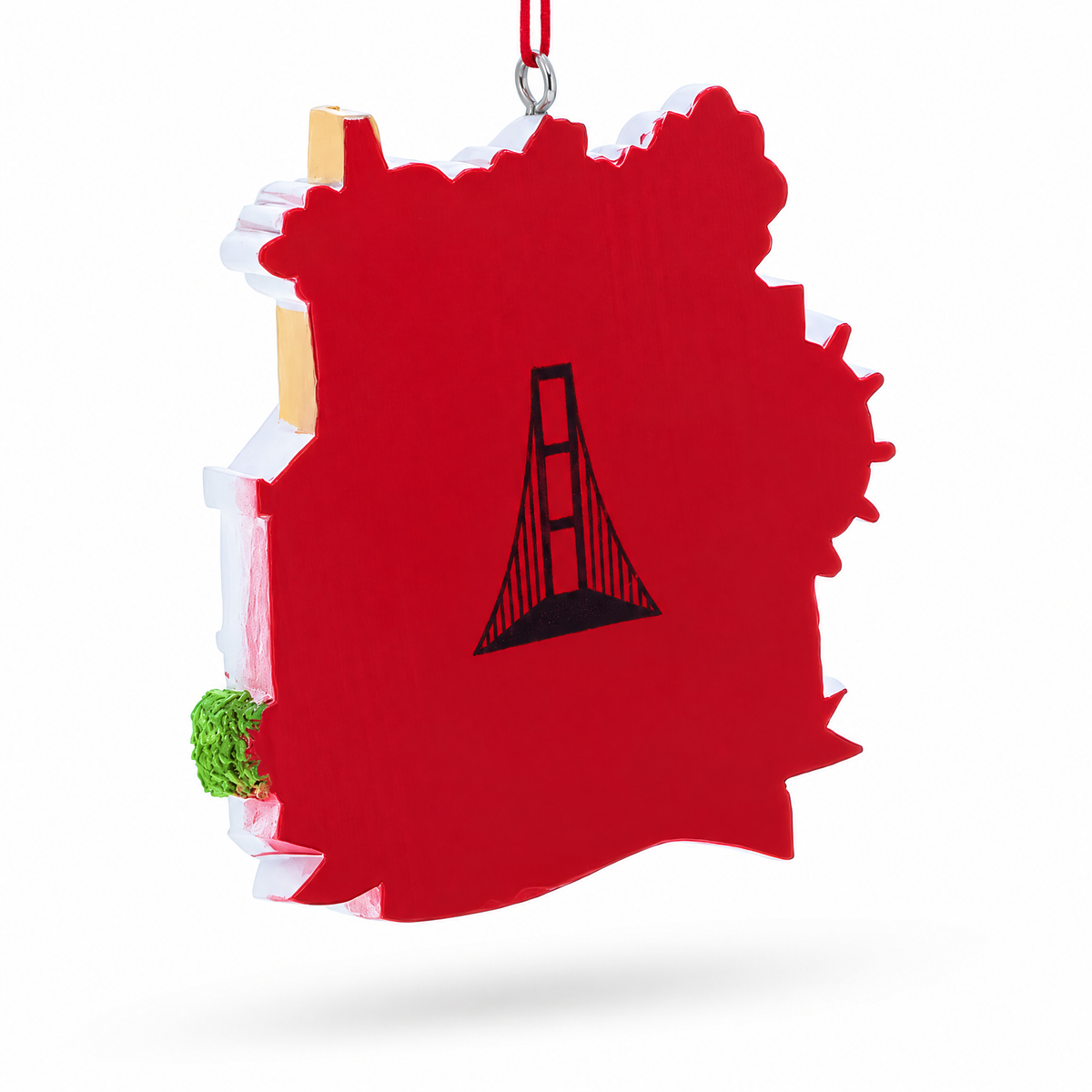 Golden Gate Bridge Cable Car San Francisco Resin Christmas Ornament