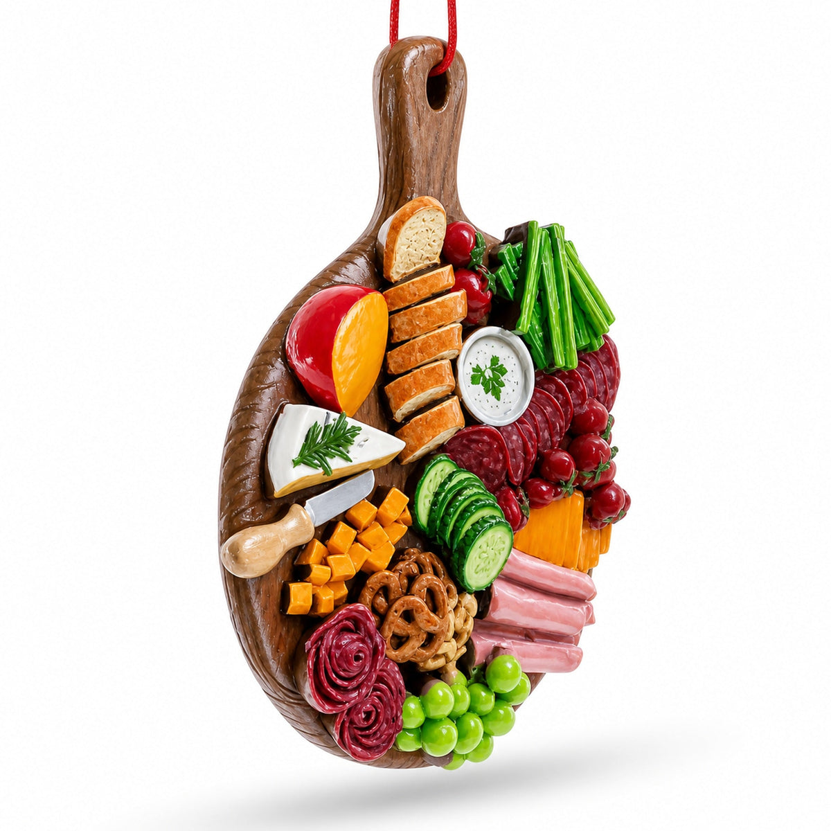 Gourmet Meat And Cheese Charcuterie Board Resin Christmas Ornament