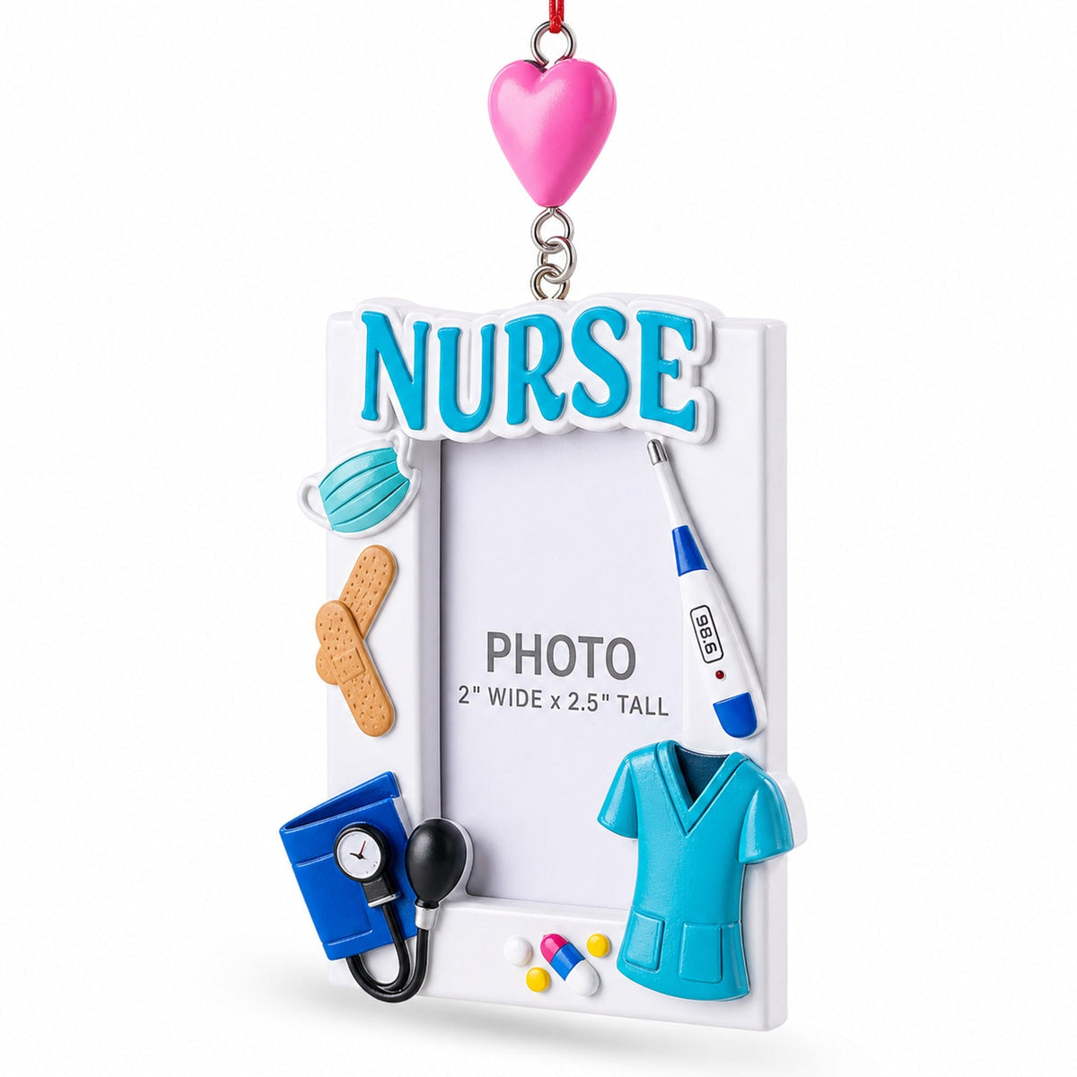 Nurse Medical Picture Frame Resin Christmas Ornament