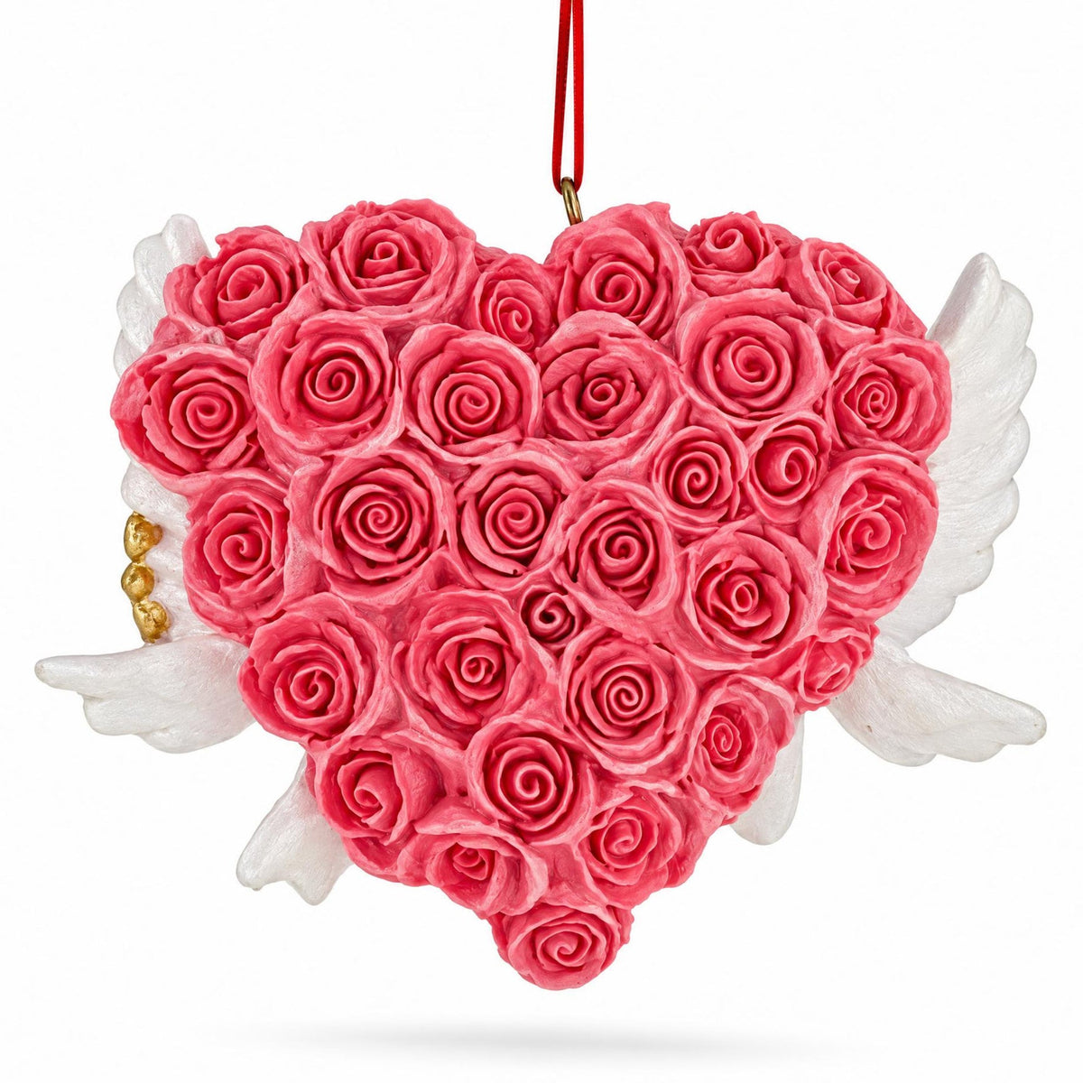 We Do Wedding Doves Bride and Groom Rose Heart Resin Christmas Ornament
