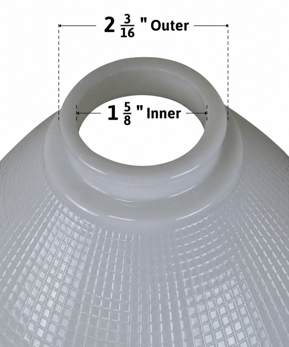 6 Inch Diameter Milky White Reflector-Type IES Replacement Glass Shade for Stiffel