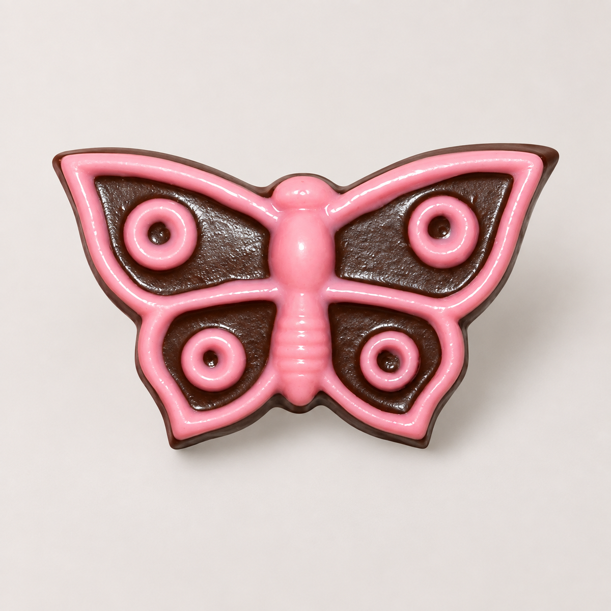 a chocolate butterfly shaped object