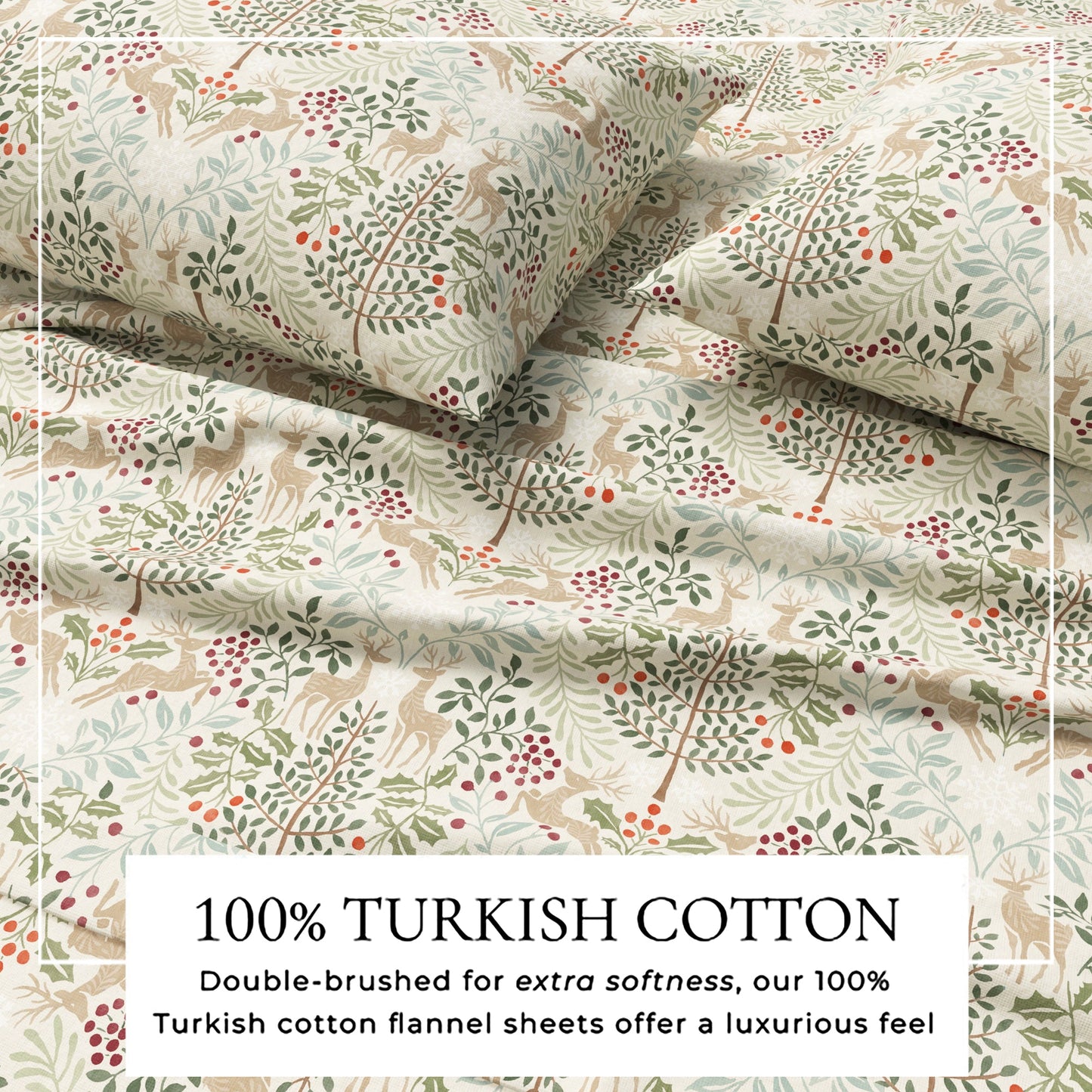 Turkish Cotton Flannel Sheet Set - Elevated Holiday Collection