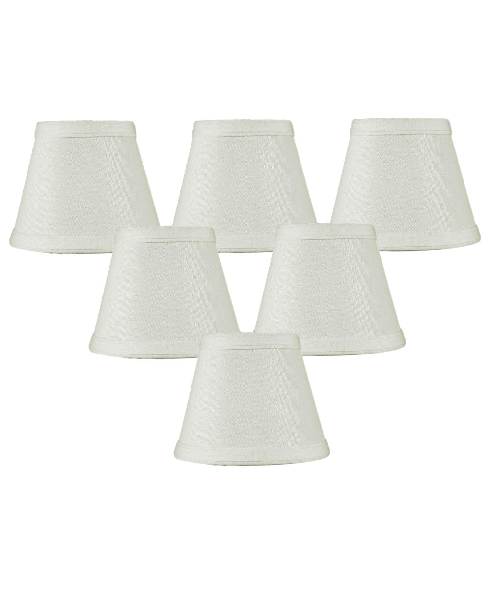 5"W x 4"H Set of 6 Clip-on Candelabra Lamp Shade Light Oatmeal Fabric