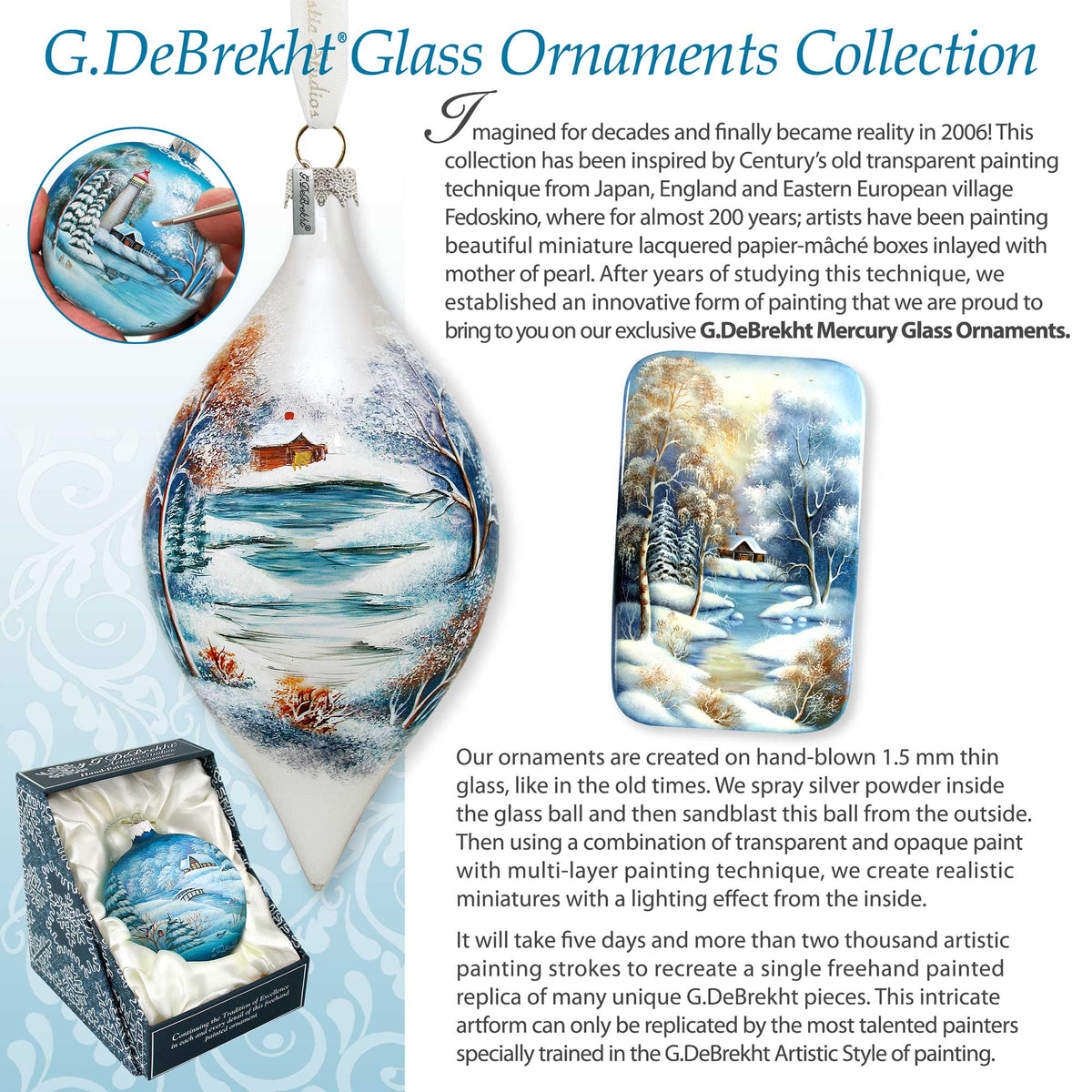 Feeding the Bird Glass Ornament by G. DeBrekht - 757-039