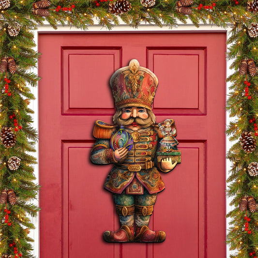Charming Clara and Nutcracker Prince Holiday Door Decor by G. Debrekht - Christmas Decor - 8611059H