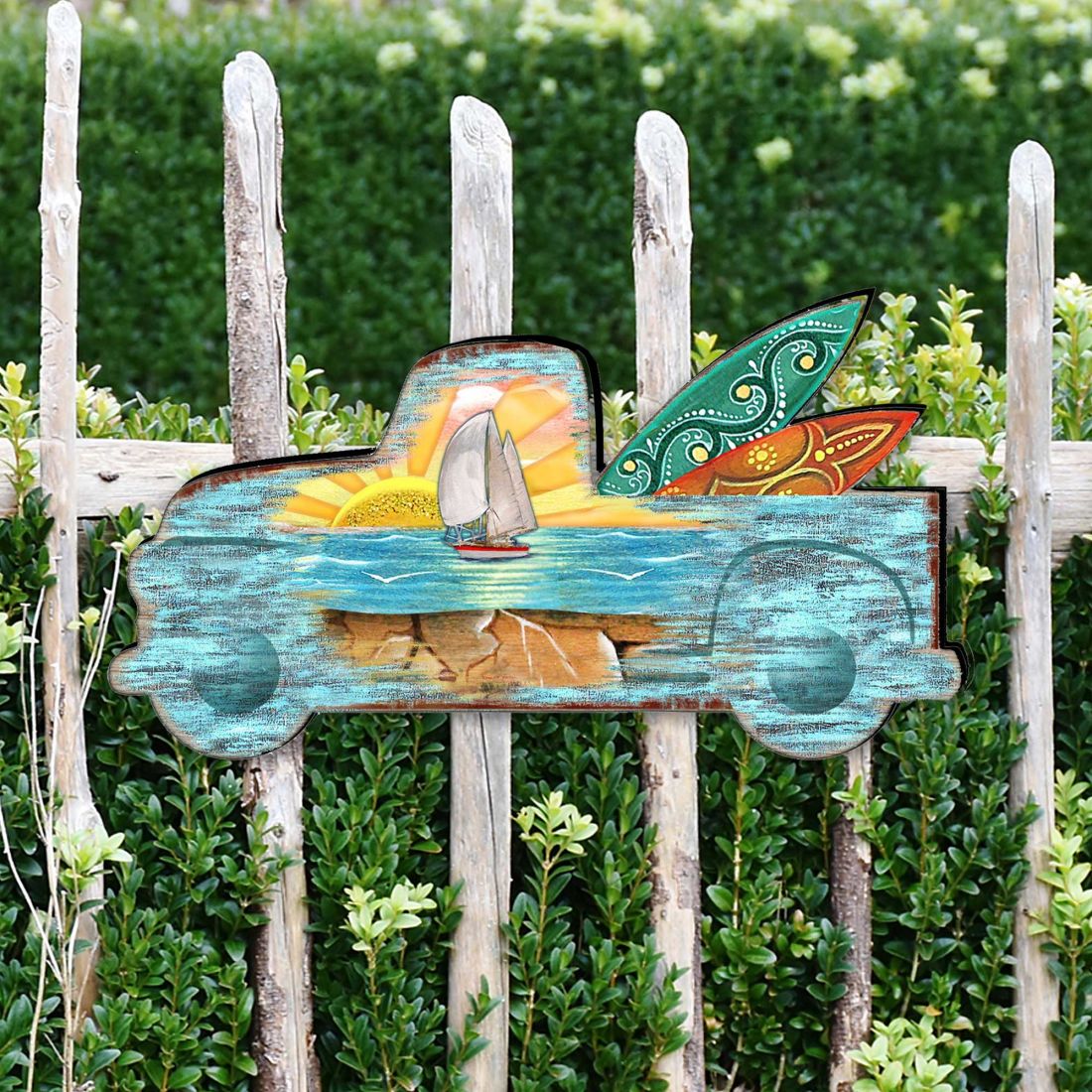 Surfer Truck Coastal Outdoor Decor Large Ornament by G. DeBrekht - Coastal Holiday Decor - 8198554M