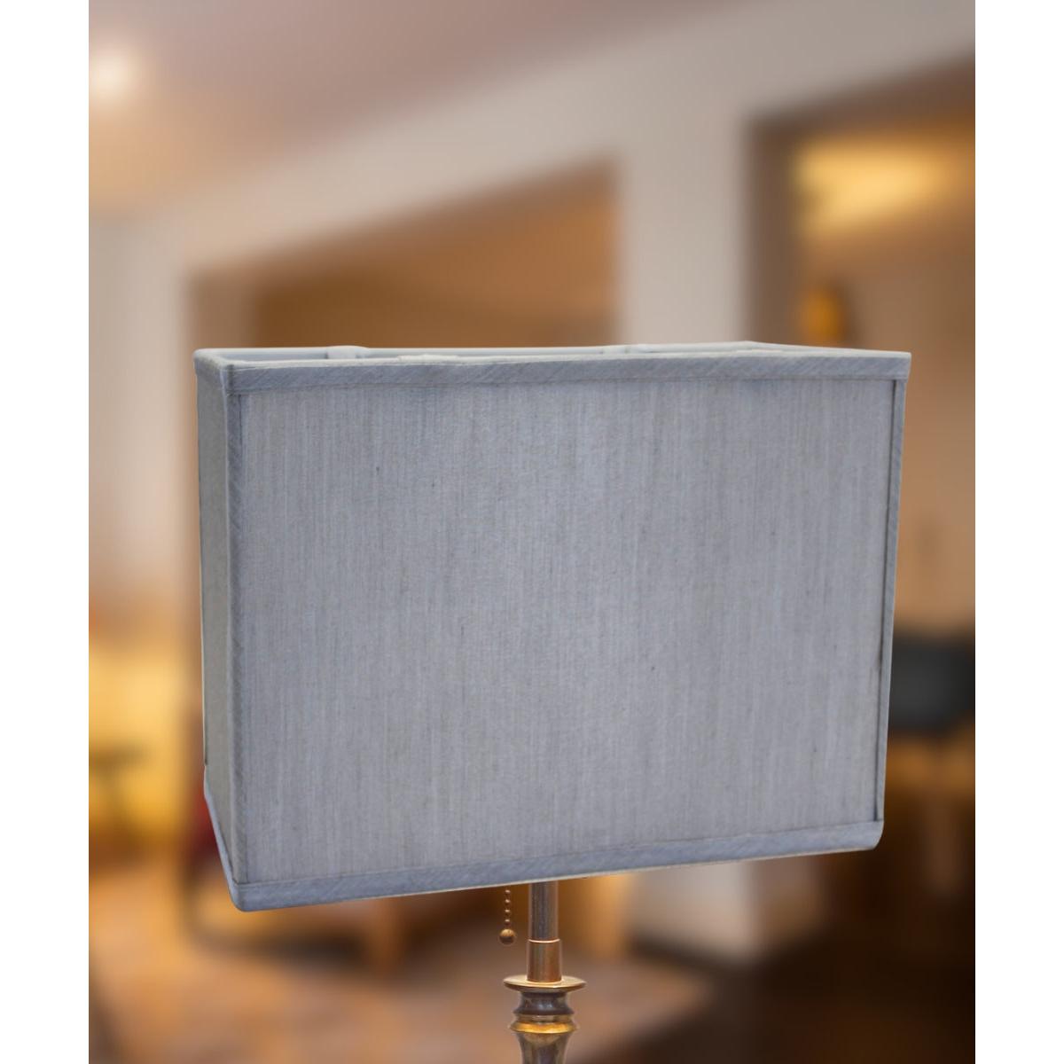 7"W x 9"H Rectangular Drum Lampshade Bavarian Gray