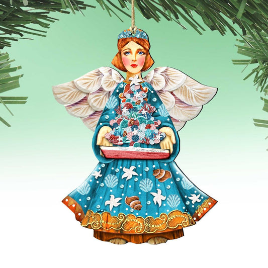 Christmas Tree Boat Guardian Wooden Ornaments by G. DeBrekht - Coastal Holiday Decor - 8152724-3