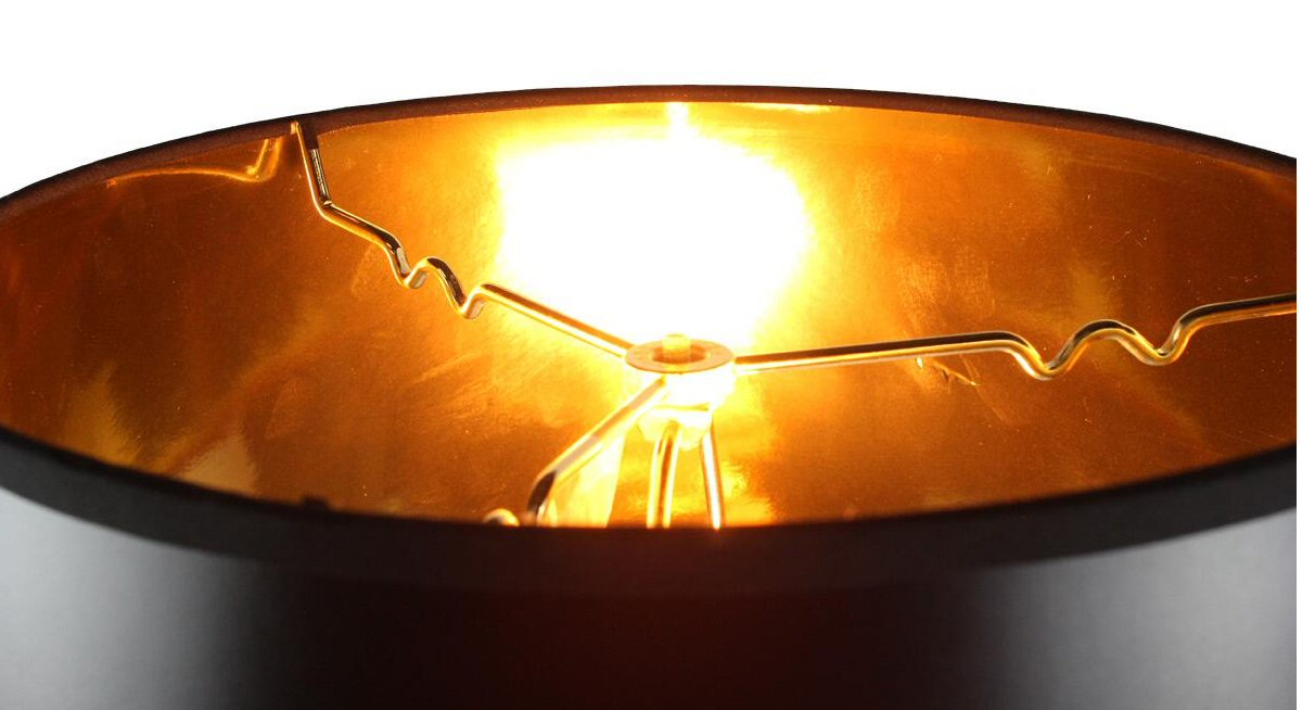 14"W x 10"H Black Parchment Gold-Lined Drum Lampshade