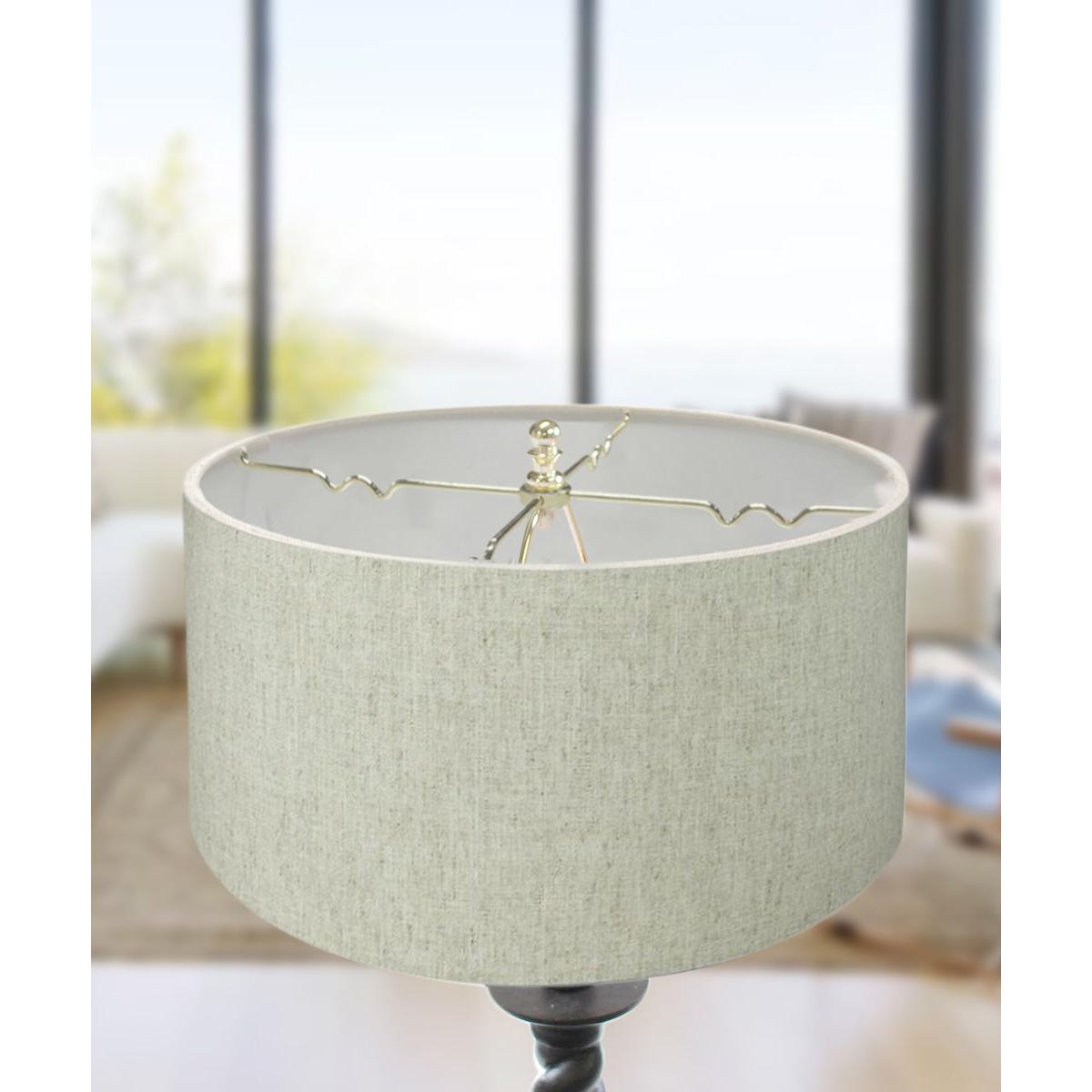 16"x16"x9" Textured Oatmeal Hardback Drum Lampshade