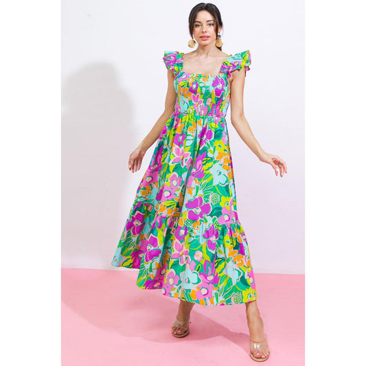 LOVE HAZE WOVEN MIDI DRESS