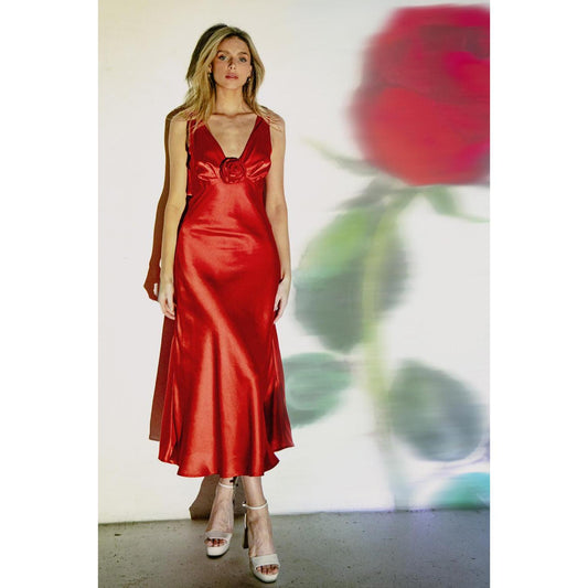 BEYOND WORDS WOVEN MIDI DRESS