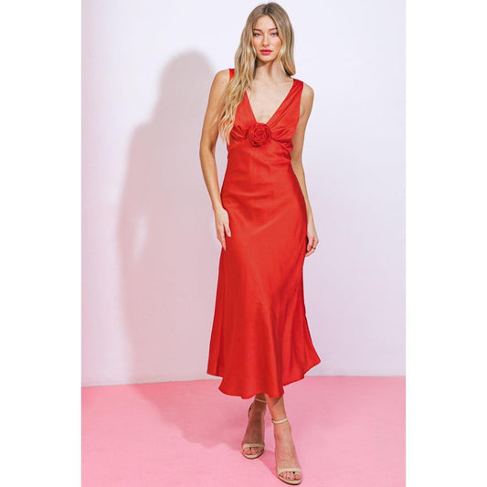 BEYOND WORDS WOVEN MIDI DRESS