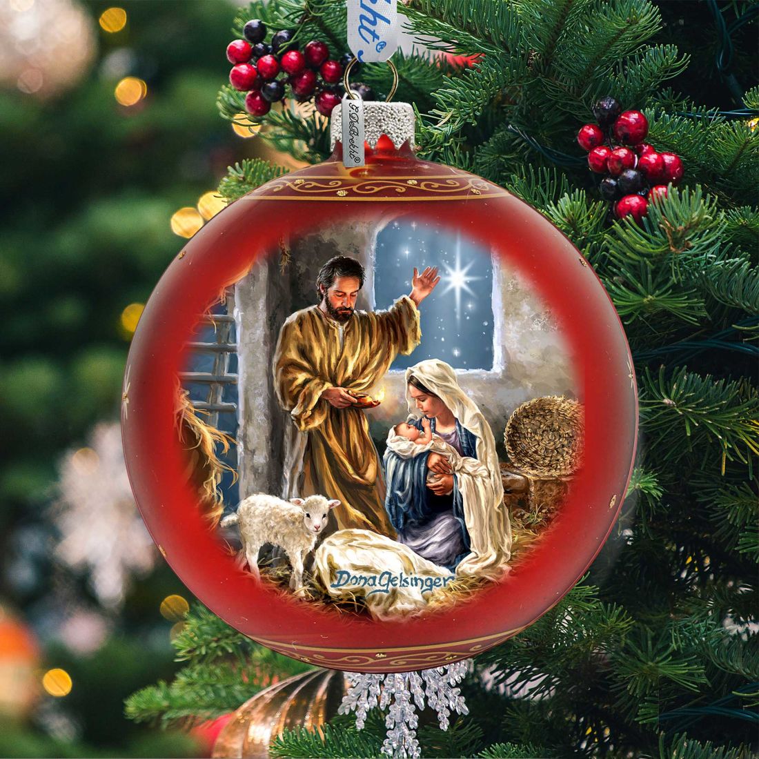 The Lamb of God Glass Ornament Limited Edition by D. Gelsinger - Easter Spring Decor - 73919-DG