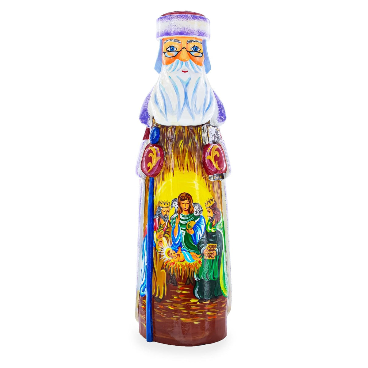 a painted figurine of a man with a beard