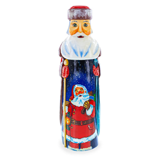 a painted figurine of a santa claus
