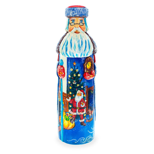 a painted santa claus figure