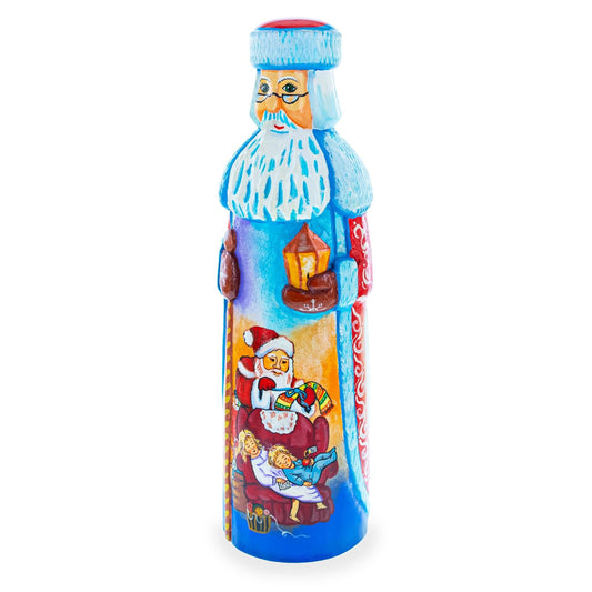 a painted bottle with a white beard and a white beard