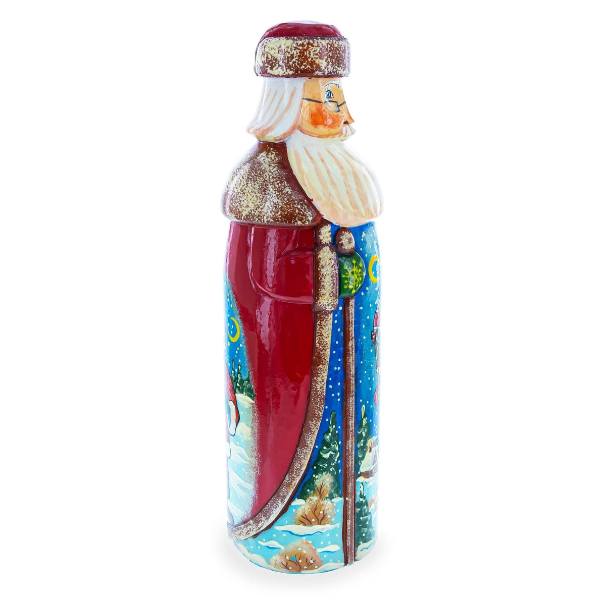 a painted santa claus bottle