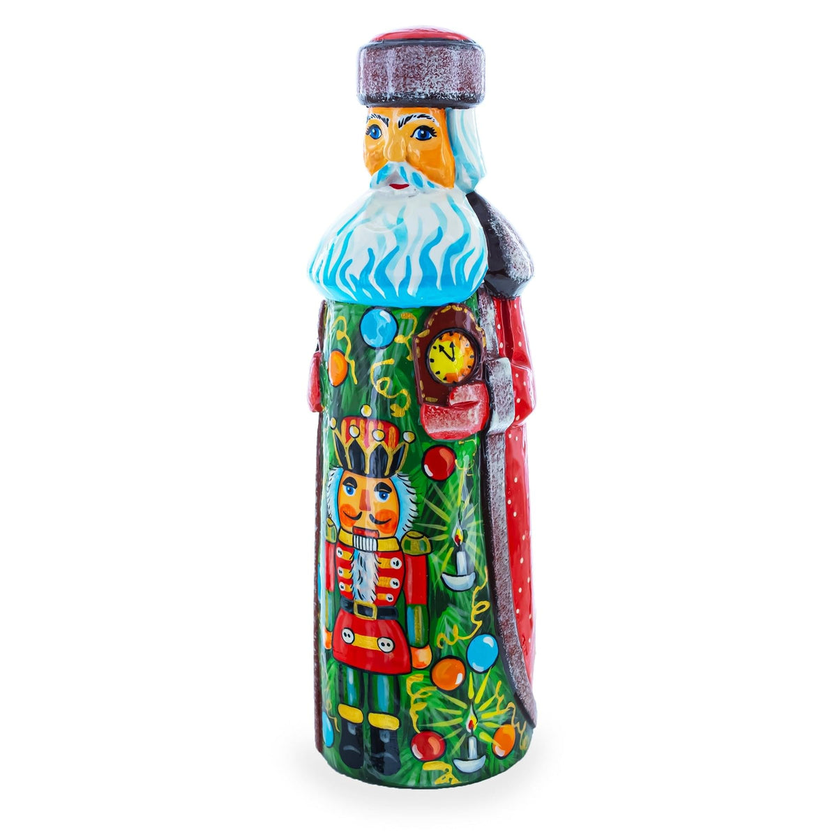 a painted figurine of a santa claus