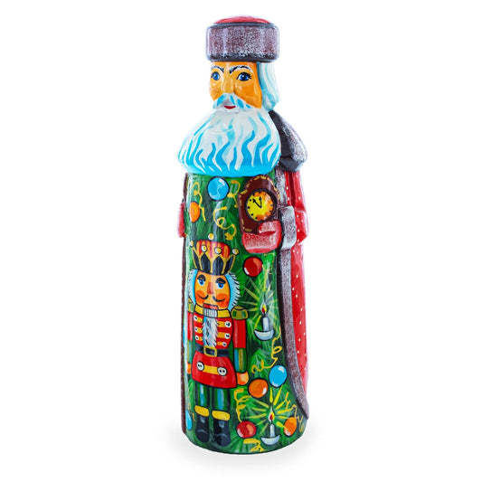 Nutcracker on Christmas Tree Hand Carved Wooden Santa Figurine 7.25 Inches