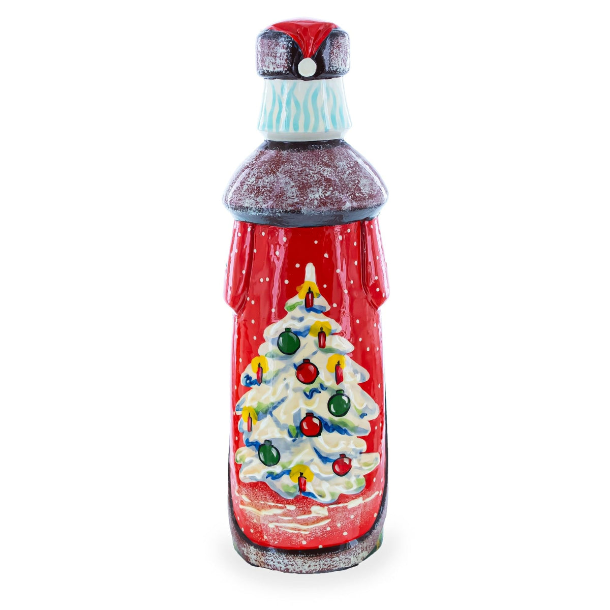 a bottle with a painted tree
