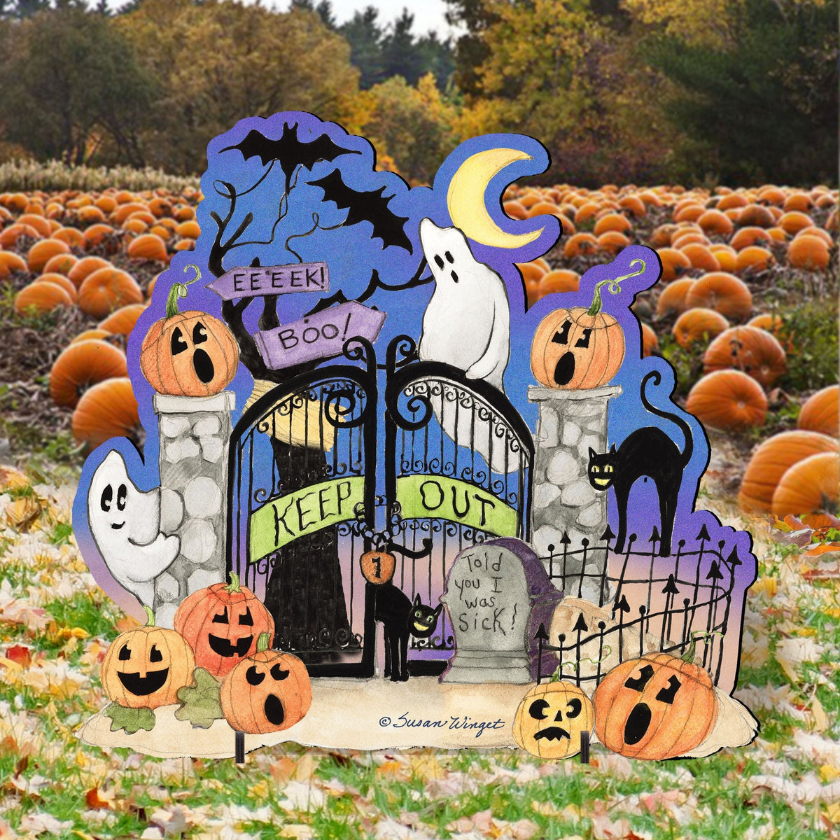 Halloween Scene Outdoor Decor by Susan Winget - Designocracy - 8471205F-SW