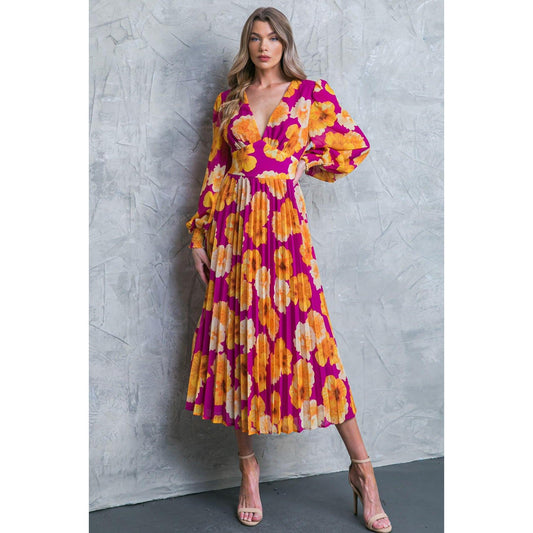 LOOK AT HER FLORAL WOVEN MIDI DRESS