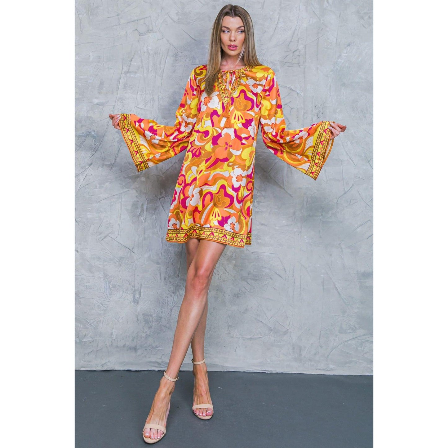 CAUGHT FEELINGS WOVEN MINI DRESS