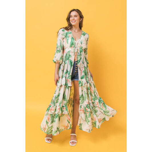 EASY DAYS FLORAL MAXI KIMONO TOP