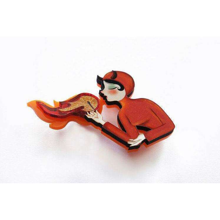 Fire Breather Halloween Brooch by Laliblue