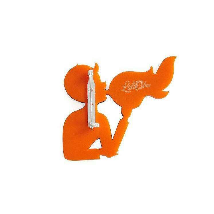 Fire Breather Halloween Brooch by Laliblue