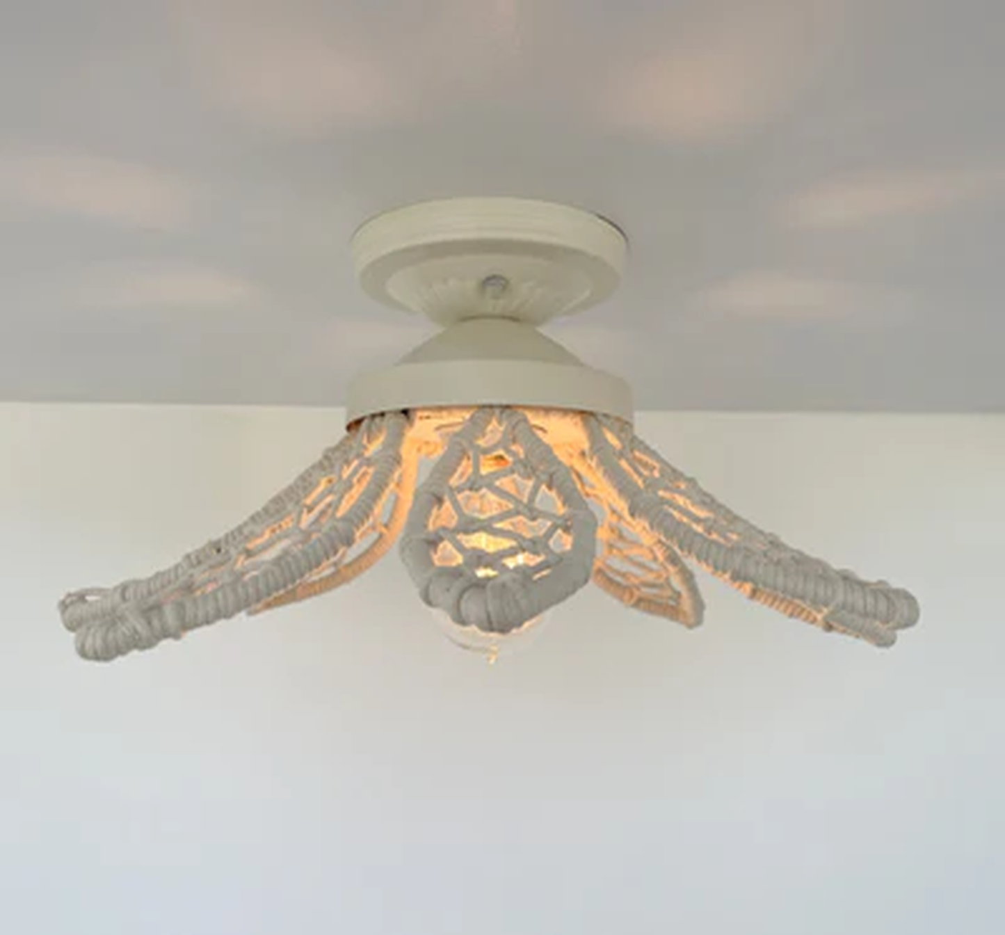 IVORY Natural FLORAL Ceiling Light Fixture