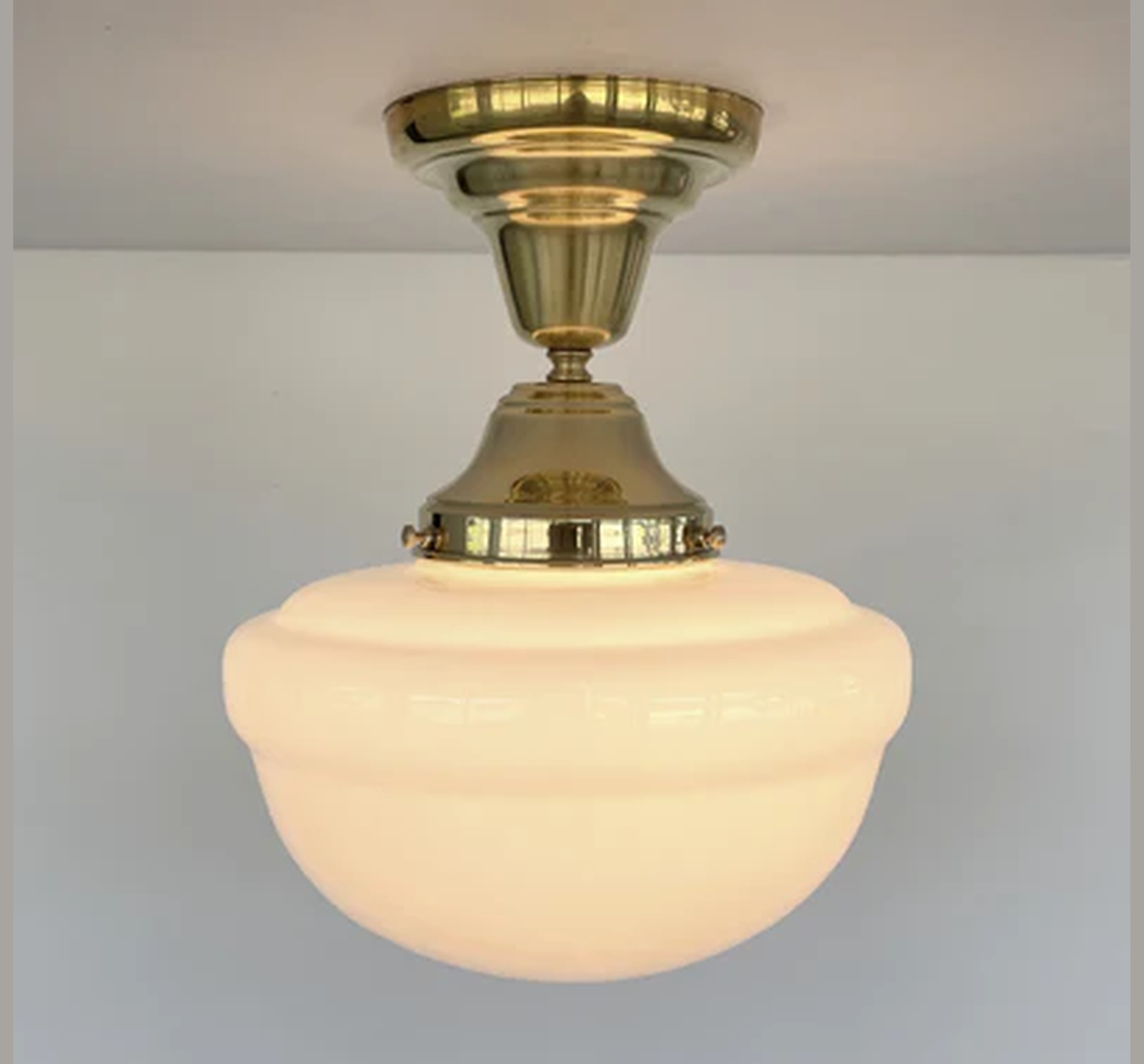 Brass Acorn Schoolhouse Ceiling Light