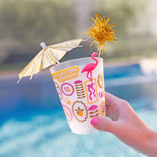 Flamingo Drink Charm & Umbrella Stirrers Set