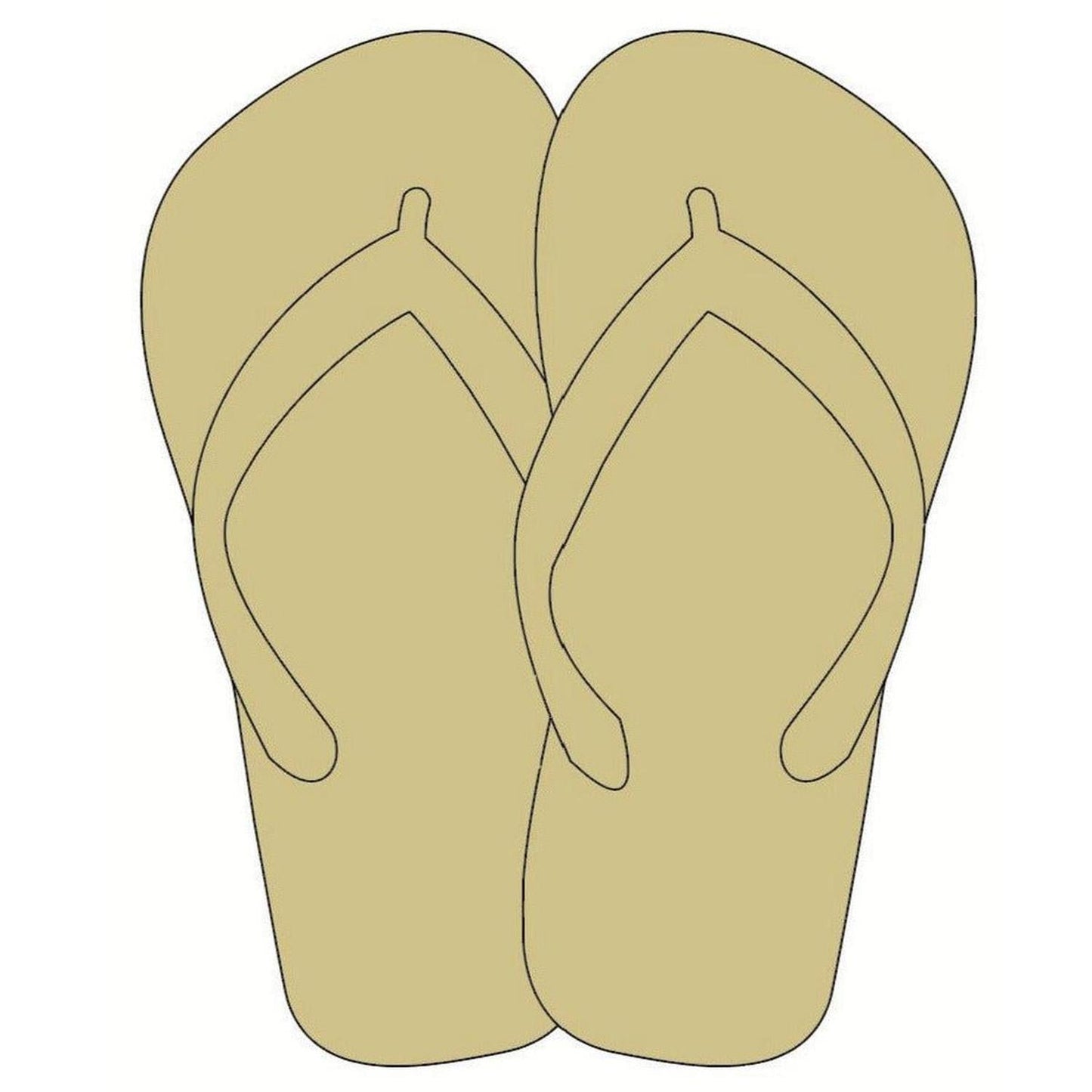 Flip Flop Wood Unfinished Wood Cutout