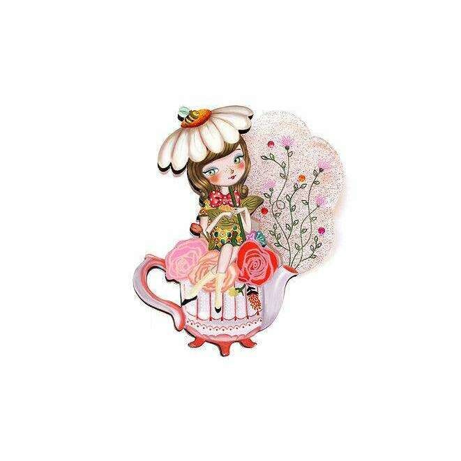 Flower Tea Brooch by Laliblue